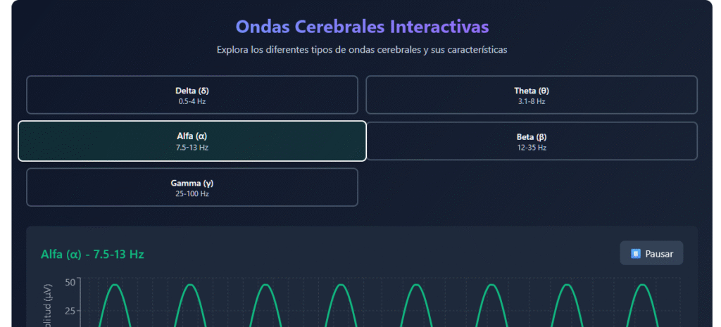 Gráfico interactivo sobre las ondas cerebrales