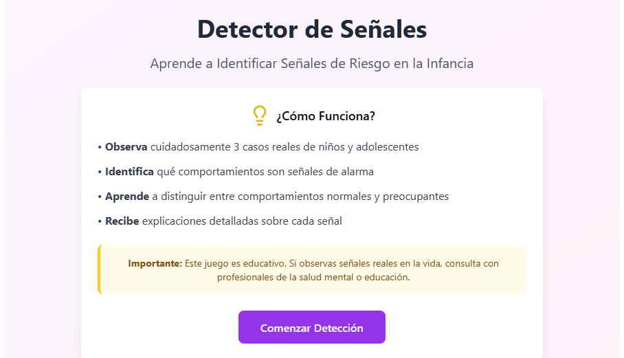 Detección de situaciones de riesgo en entornos con menores - Actividades interactivas con IA para docentes